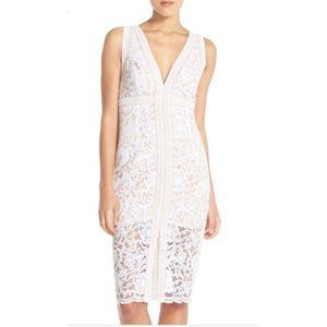 BARDOT White Lace Midi Dress